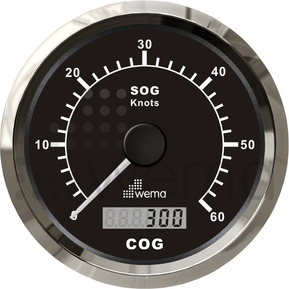 GPS-logg 0-60 knop 85 mm, kompl. m antenn